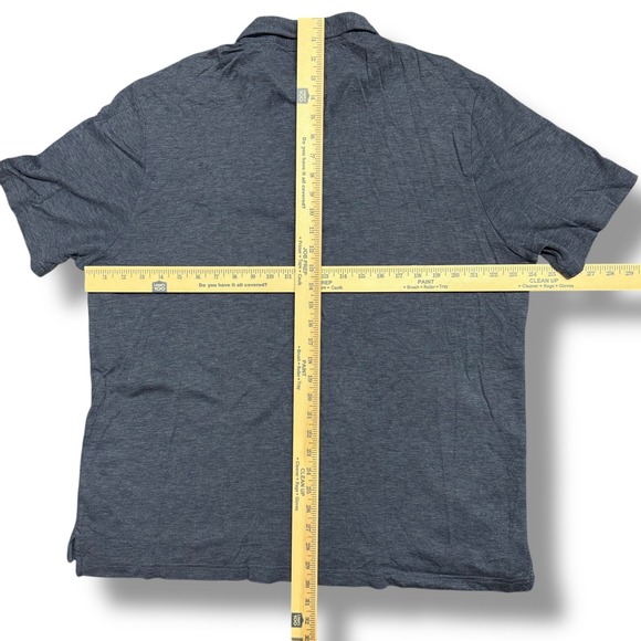 Faherty Brand Cloud‎ Cotton Polo Shirt Men's XXL Heather Navy Soft Pima Blend - Picture 8 of 9